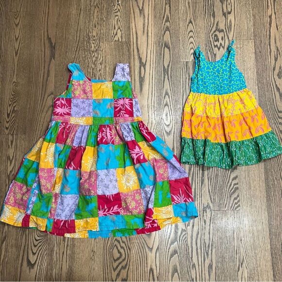 Colorful Vintage Patchwork Kids Dress Bundle of 2 | Rag Baby - Picture 1 of 11